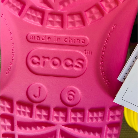 NWT CROCS 🦏Party Animal🐊 Sz-J6 Big Kids Shoes w/Non-Removable J-Bits Charms 1💡Up - Picture 14 of 16